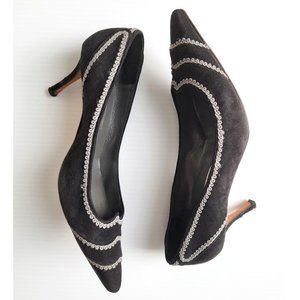 Manolo Blahnik Black Suede Heels